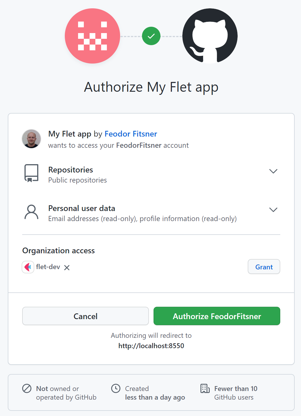 GitHub OAuth authorize